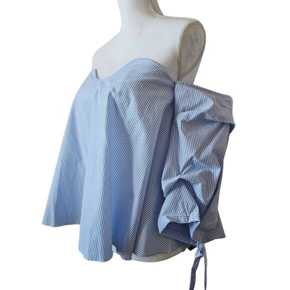 Central Park West Sexy Off the Shoulder Pinstripe Top Size S - Picture 5 of 5
